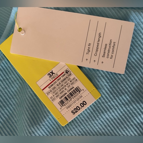 All In Motion Seamless Crop Tank Blue New With Tags Size 3X - Picture 5 of 5